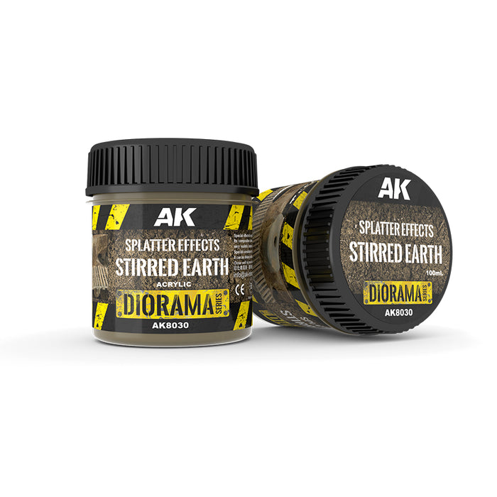 AK Interactive 8030 Diorama Series: Splatter Effects Stirred Earth Acrylic 100ml Bottle
