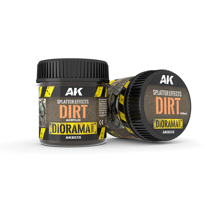 AK Interactive 8035 Diorama Series: Splatter Effects Dirt Acrylic 100ml Bottle