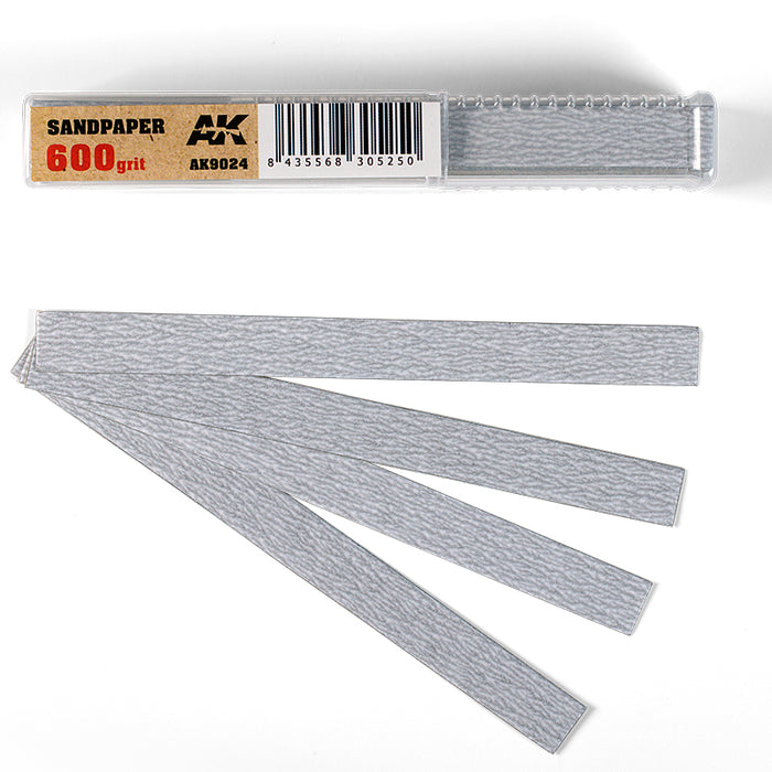 AK Interactive 9024 Dry Sandpaper Strips 600 Grit (50)