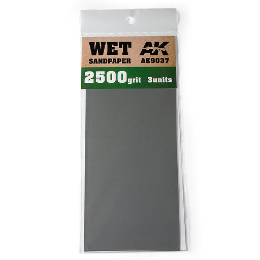 AK Interactive 9037 Wet Sandpaper Sheets 2500 Grit (3 Pack)