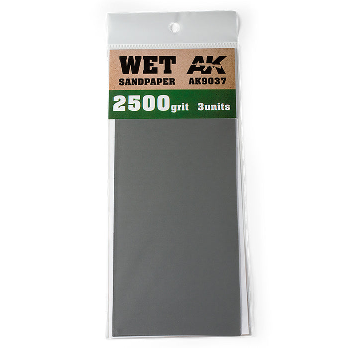 AK Interactive 9037 Wet Sandpaper Sheets 2500 Grit (3 Pack)