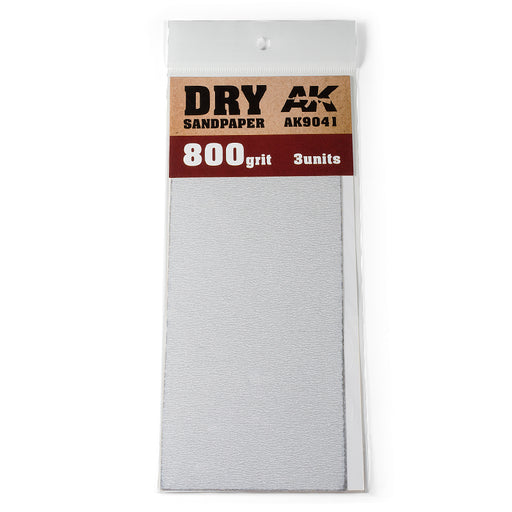 AK Interactive 9041 Dry Sandpaper Sheets 800 Grit (3 Pack)