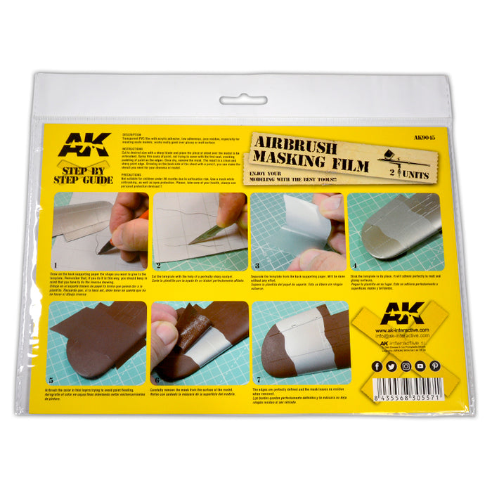 AK Interactive 9045 Airbrushing Masking Film A4 (2 Pack)