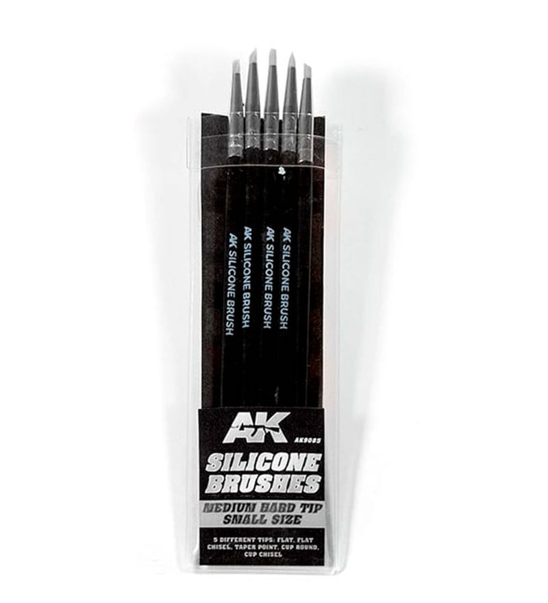 AK Interactive 9085 Medium Tip Small Size Silicone Brushes 5 Pack