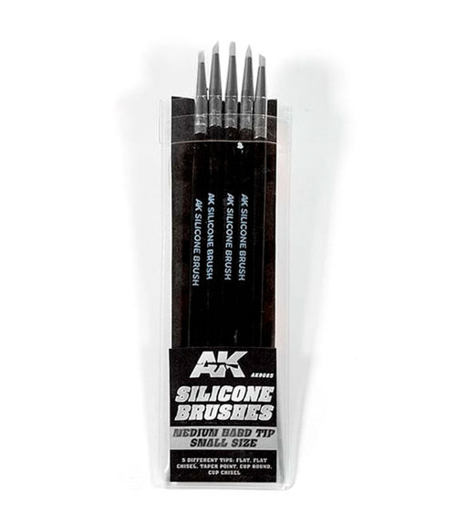 AK Interactive 9085 Medium Tip Small Size Silicone Brushes 5 Pack