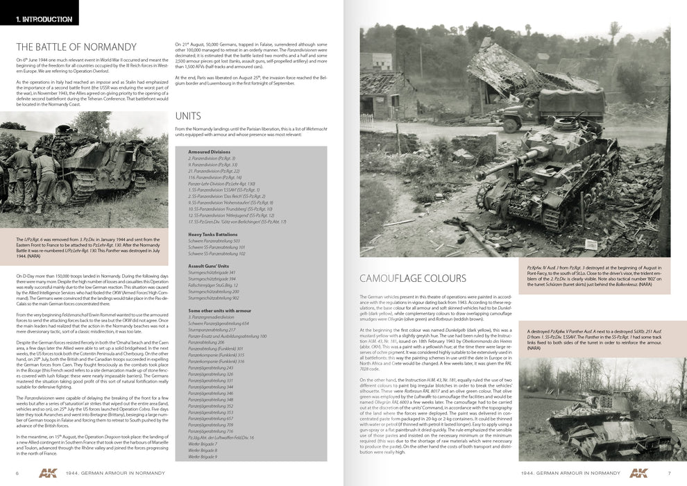 AK Interactive 916 1944 German Armour in Normandy Camouflage Profile Guide Book
