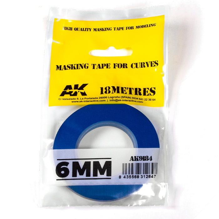 AK Interactive 9184 Blue Masking Tape for Curves 6mm