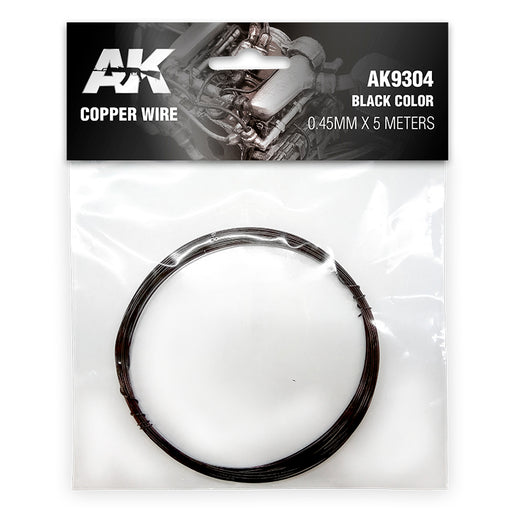 AK Interactive 9304 Copper Wire 0.45mm x 5 meters (Black)