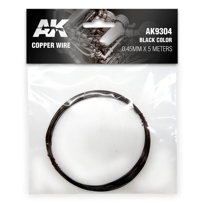 AK Interactive 9304 Copper Wire 0.45mm x 5 meters (Black)