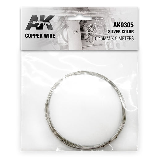 AK Interactive 9305 Copper Wire 0.45mm x 5 meters (Silver)