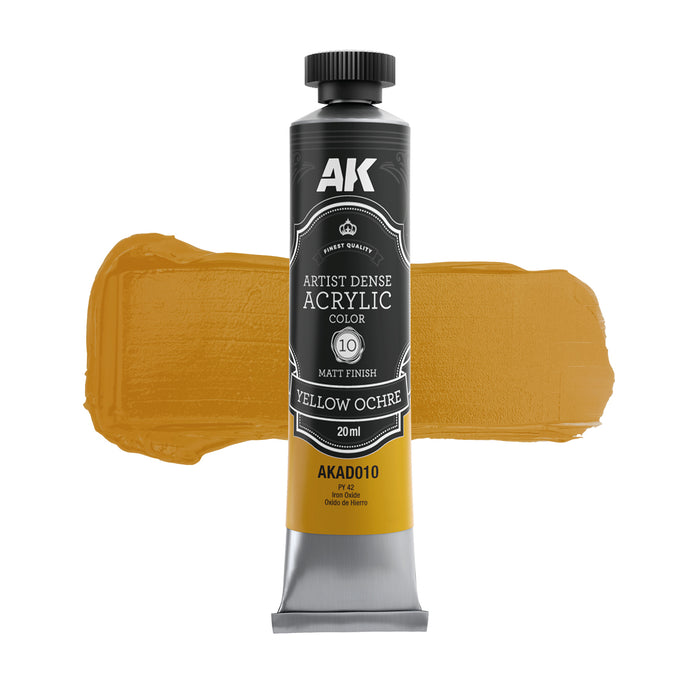 AK Interactive AD101 Artist Dense: Black & White Acrylic Paint Set (6 Colors) 20ml Tubes