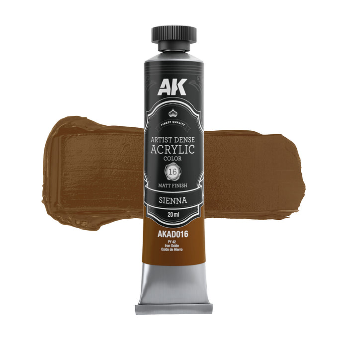 AK Interactive AD101 Artist Dense: Black & White Acrylic Paint Set (6 Colors) 20ml Tubes