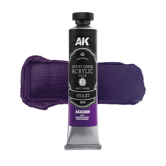 AK Interactive AD102 Artist Dense: Primary & Secondary Acrylic Paint Set (6 Colors) 20ml Tubes