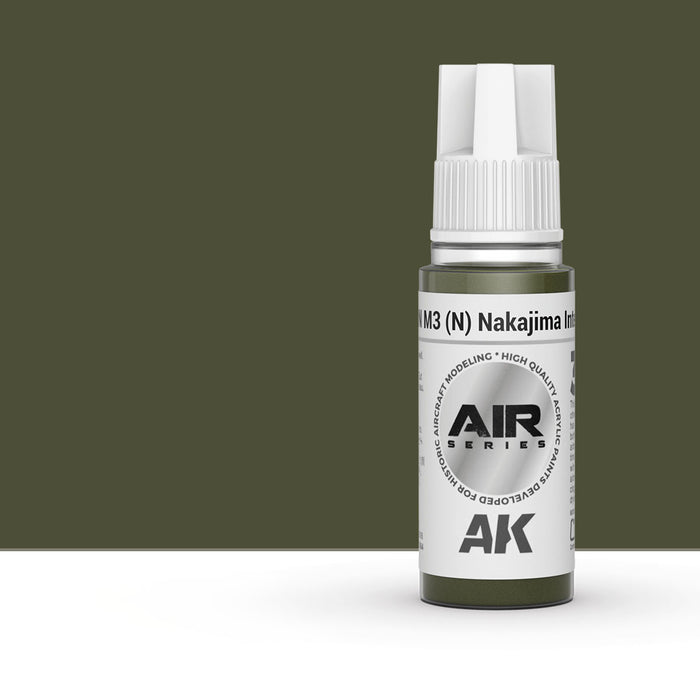 AK Interactive AK11897 UN M3 (N) Nakajima Interior Green 3Gen Acrylic Paint 17ml Bottle (Air Series)