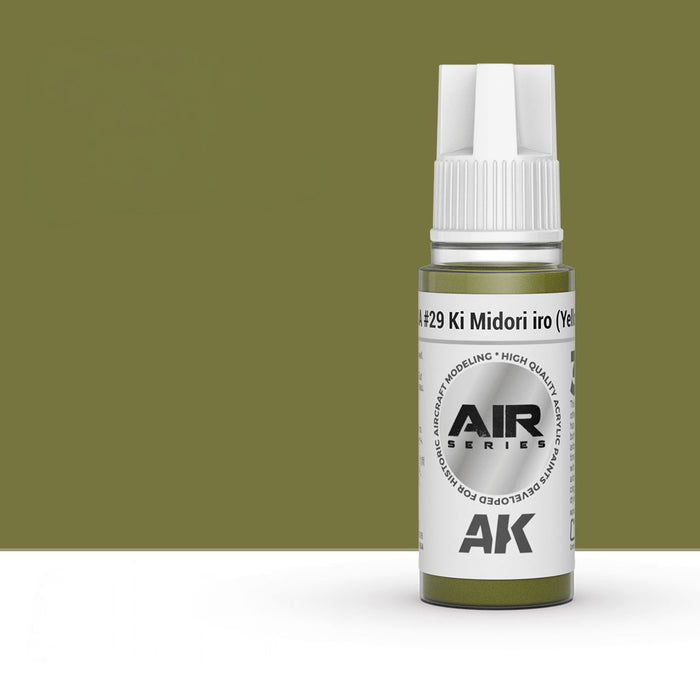 AK Interactive AK11904 IJA #29 Ki Midori iro Yellow Green 3Gen Acrylic Paint 17ml Bottle (Air Series)