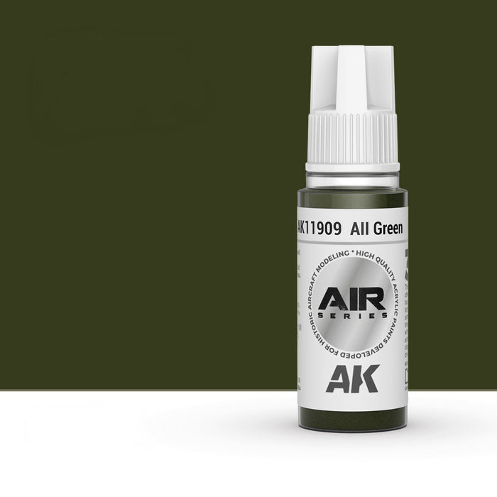 AK Interactive AK11909 All Green 3Gen Acrylic Paint 17ml Bottle (Air Series)