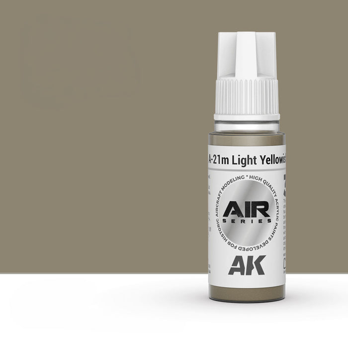 AK Interactive AK11914 A-21M Light Yellowish Brown 3Gen Acrylic Paint 17ml Bottle (Air Series)