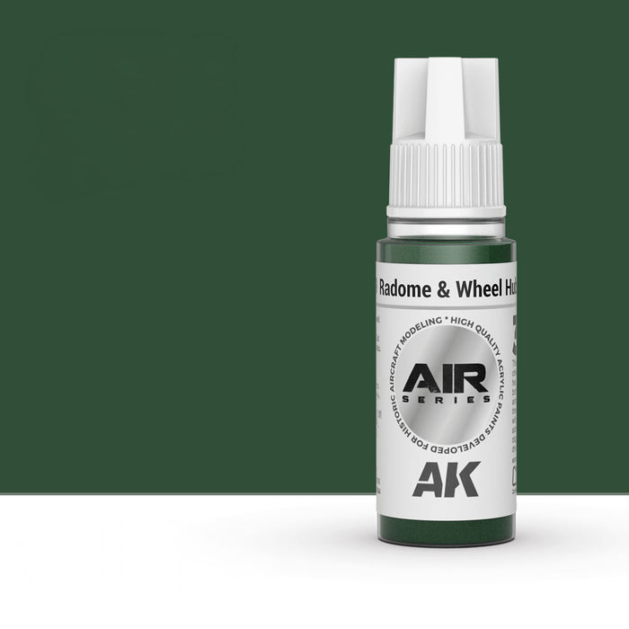 AK Interactive AK11919 Radome & Wheel Hub Green 3Gen Acrylic Paint 17ml Bottle (Air Series)