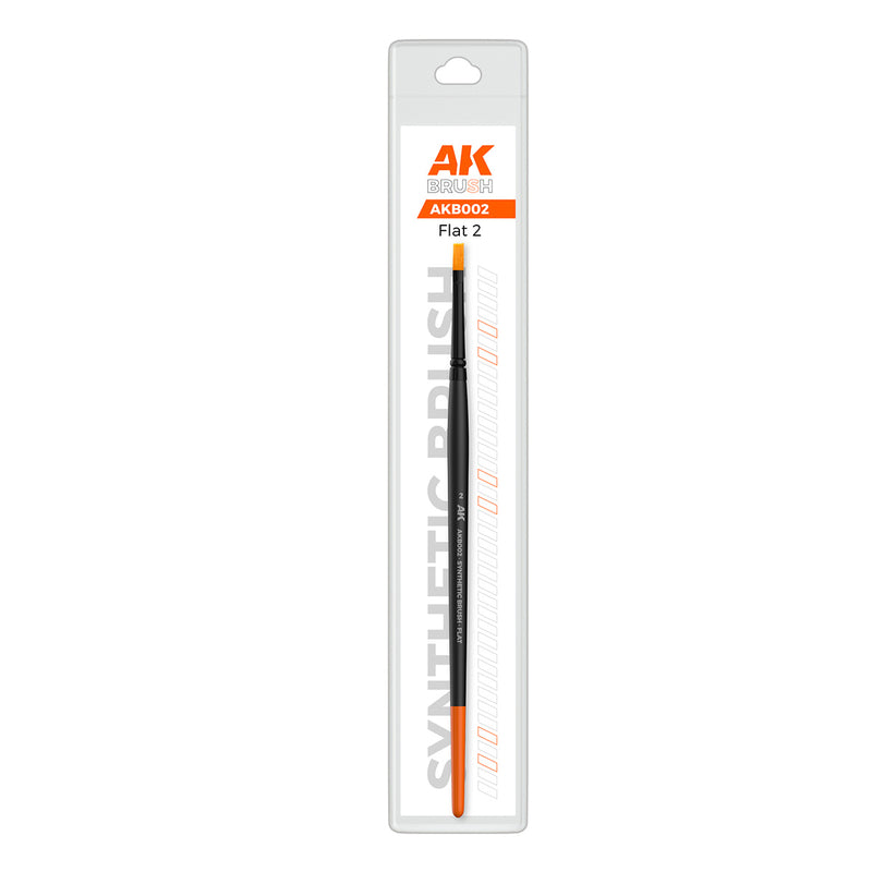 AK Interactive B002 Flat 2 Synthetic Brush
