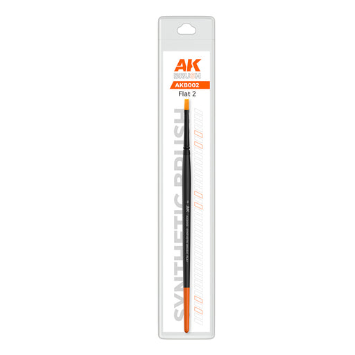 AK Interactive B002 Flat 2 Synthetic Brush