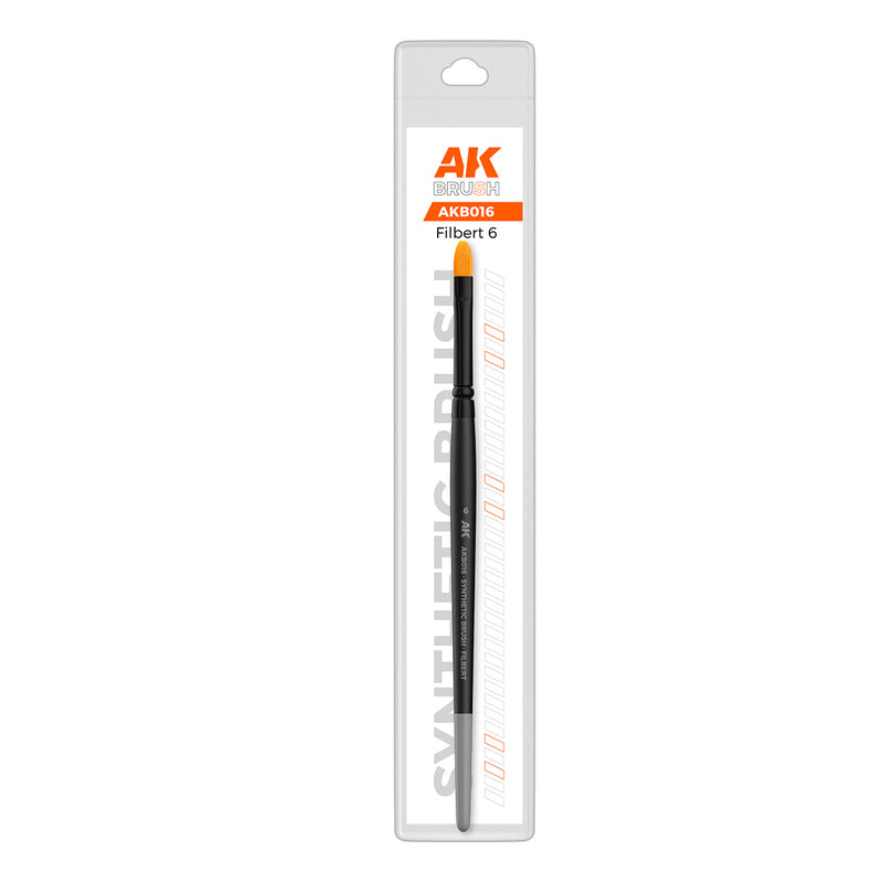 AK Interactive B016 Filbert 6 Synthetic Brush