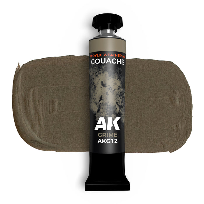 AK Interactive G12 Gouache Grime Acrylic Weathering Paint 20ml Tube