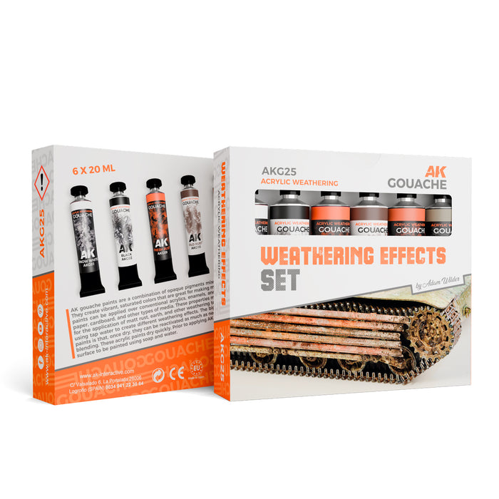 AK Interactive G25 Gouaches Weathering Effects Set