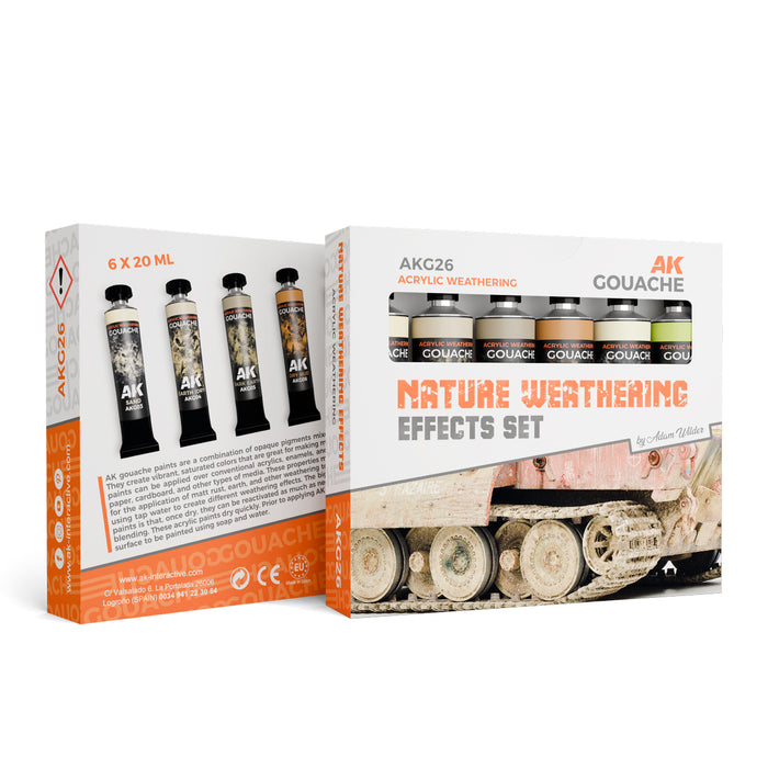 AK Interactive G26 Gouaches Nature Weathering Effects Set