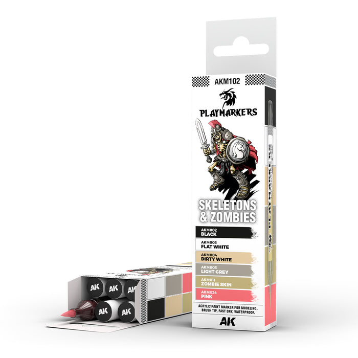 AK Interactive M102 Playmarkers Skeletons & Zombies Acrylic Gamers Paint Set (6 Colors)
