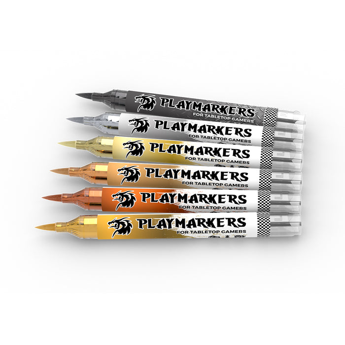 AK Interactive M105 Playmarkers Full Metal Acrylic Gamers Paint Set (6 Colors)