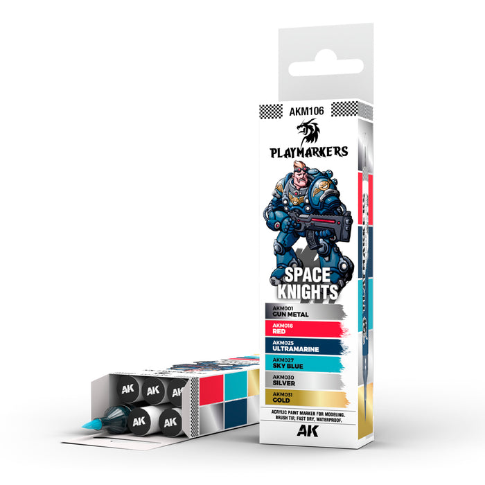AK Interactive M106 Playmarkers Space Knights Acrylic Gamers Paint Set (6 Colors)