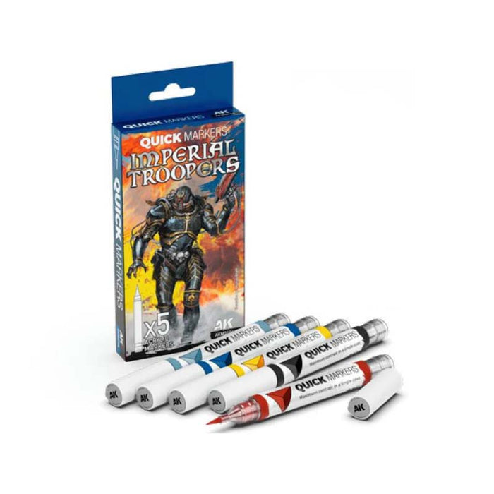 AK Interactive MQ104 Quick Markers Set - Imperial Troopers (5 Markers)
