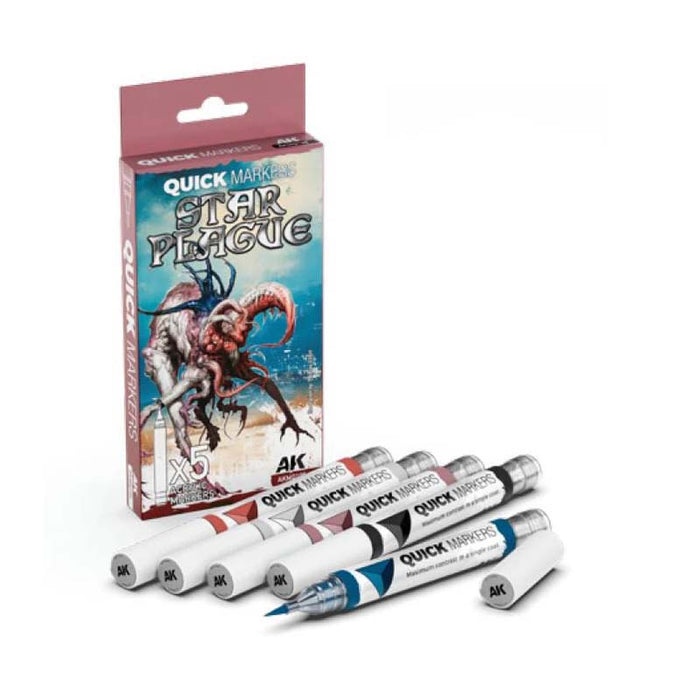 AK Interactive MQ105 Quick Markers Set - Star Plague (5 Markers)