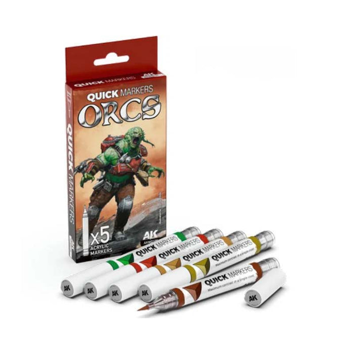 AK Interactive MQ106 Quick Markers Set - Orcs (5 Markers)