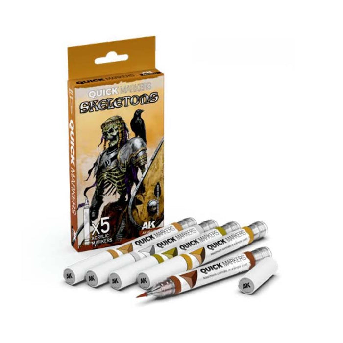 AK Interactive MQ110 Quick Markers Set - Skeletons (5 Markers)
