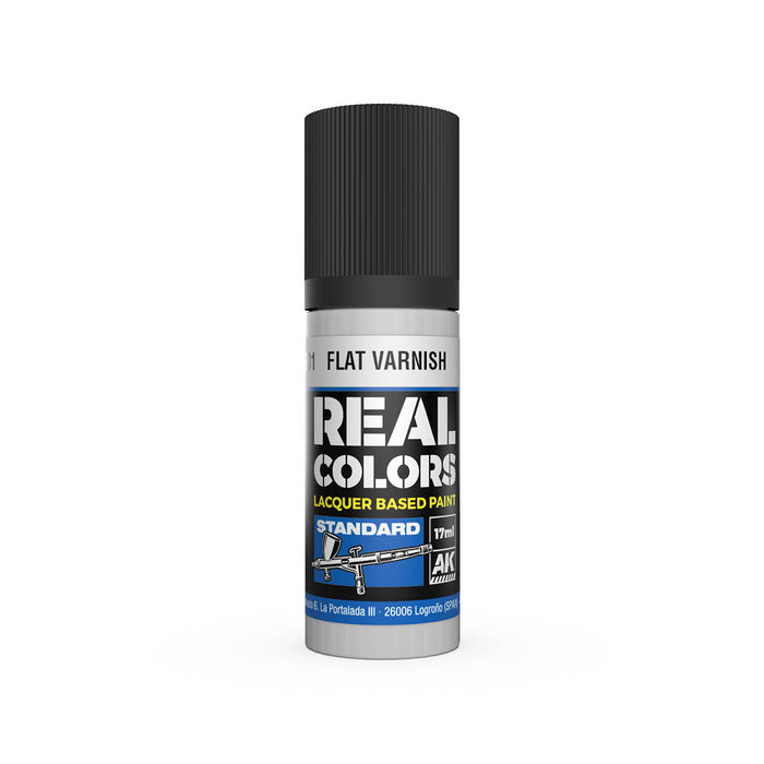 AK Interactive RC801 Real Colors Standard: Flat Varnish Lacquer Based Paint 17ml Bottle