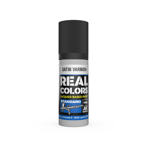 AK Interactive RC802 Real Colors Standard: Satin Varnish Lacquer Based Paint 17ml Bottle