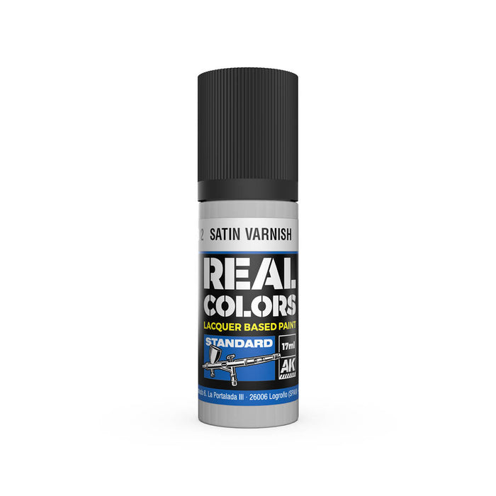 AK Interactive RC802 Real Colors Standard: Satin Varnish Lacquer Based Paint 17ml Bottle