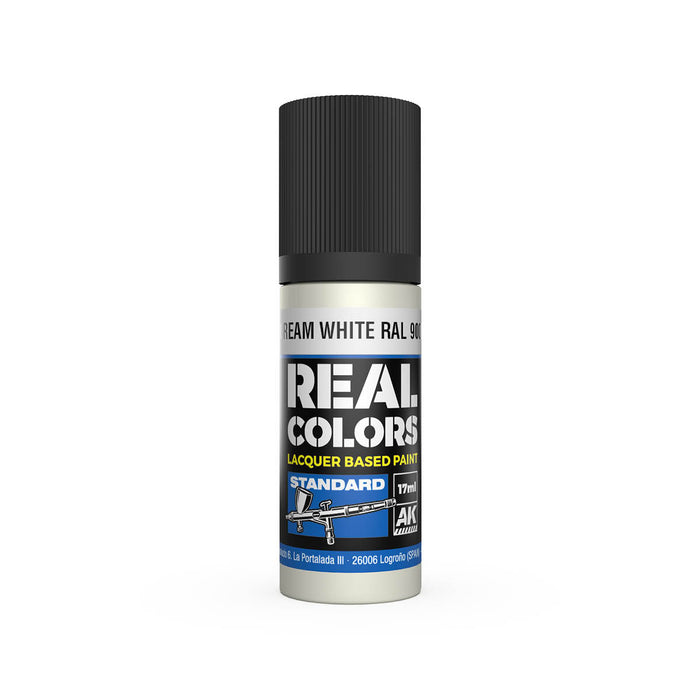 AK Interactive RC807 Real Colors Standard: Cream White Lacquer Based Paint 17ml Bottle