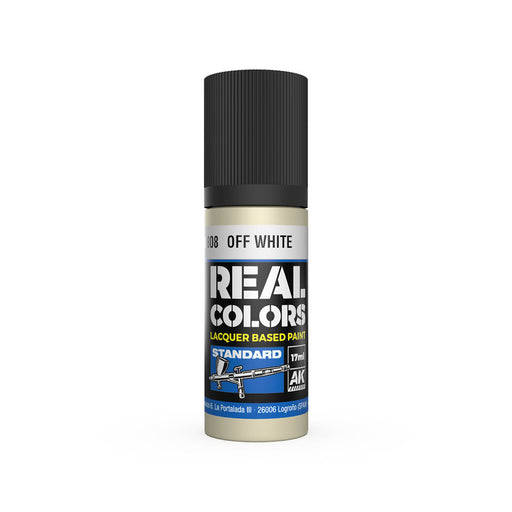 AK Interactive RC808 Real Colors Standard: Off White Lacquer Based Paint 17ml Bottle