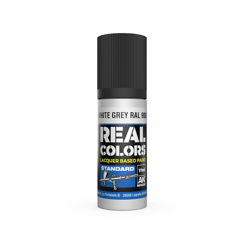 AK Interactive RC809 Real Colors Standard: White Grey RAL Lacquer Based Paint 17ml Bottle