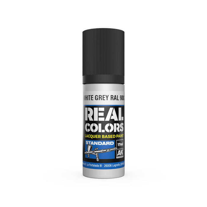 AK Interactive RC809 Real Colors Standard: White Grey RAL Lacquer Based Paint 17ml Bottle
