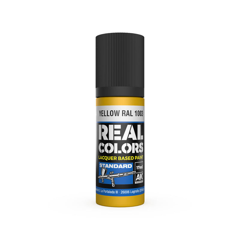 AK Interactive RC814 Real Colors Standard: Yellow Lacquer Based Paint 17ml Bottle