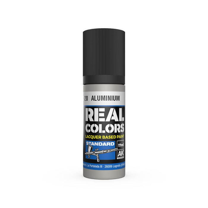 AK Interactive RC820 Real Colors Standard: Aluminum Lacquer Based Paint 17ml Bottle