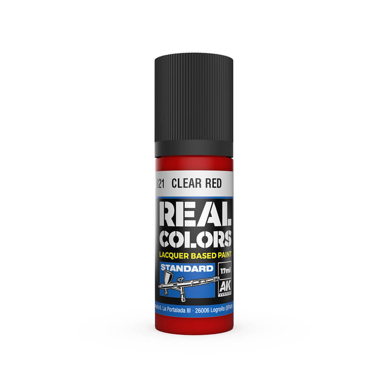 AK Interactive RC821 Real Colors Standard: Clear Red Lacquer Based Paint 17ml Bottle
