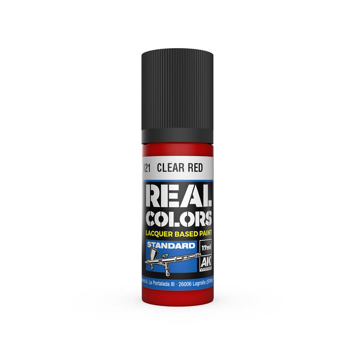 AK Interactive RC821 Real Colors Standard: Clear Red Lacquer Based Paint 17ml Bottle