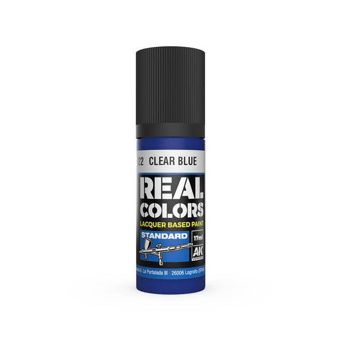 AK Interactive RC822 Real Colors Standard: Clear Blue Lacquer Based Paint 17ml Bottle