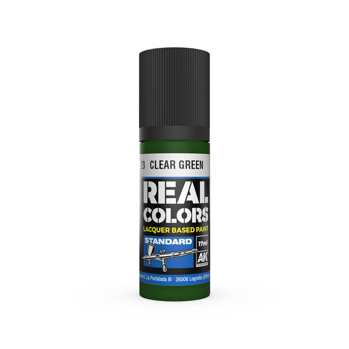 AK Interactive RC823 Real Colors Standard: Clear Green Lacquer Based Paint 17ml Bottle