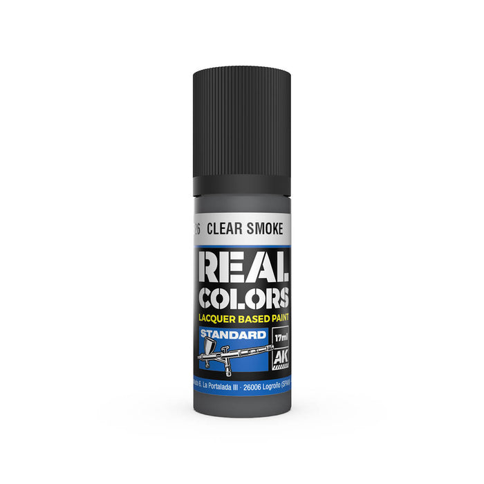 AK Interactive RC826 Real Colors Standard: Clear Smoke Lacquer Based Paint 17ml Bottle