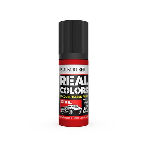 AK Interactive RC832 Real Colors Civil: BT Alfa Red Lacquer Based Paint 17ml Bottle